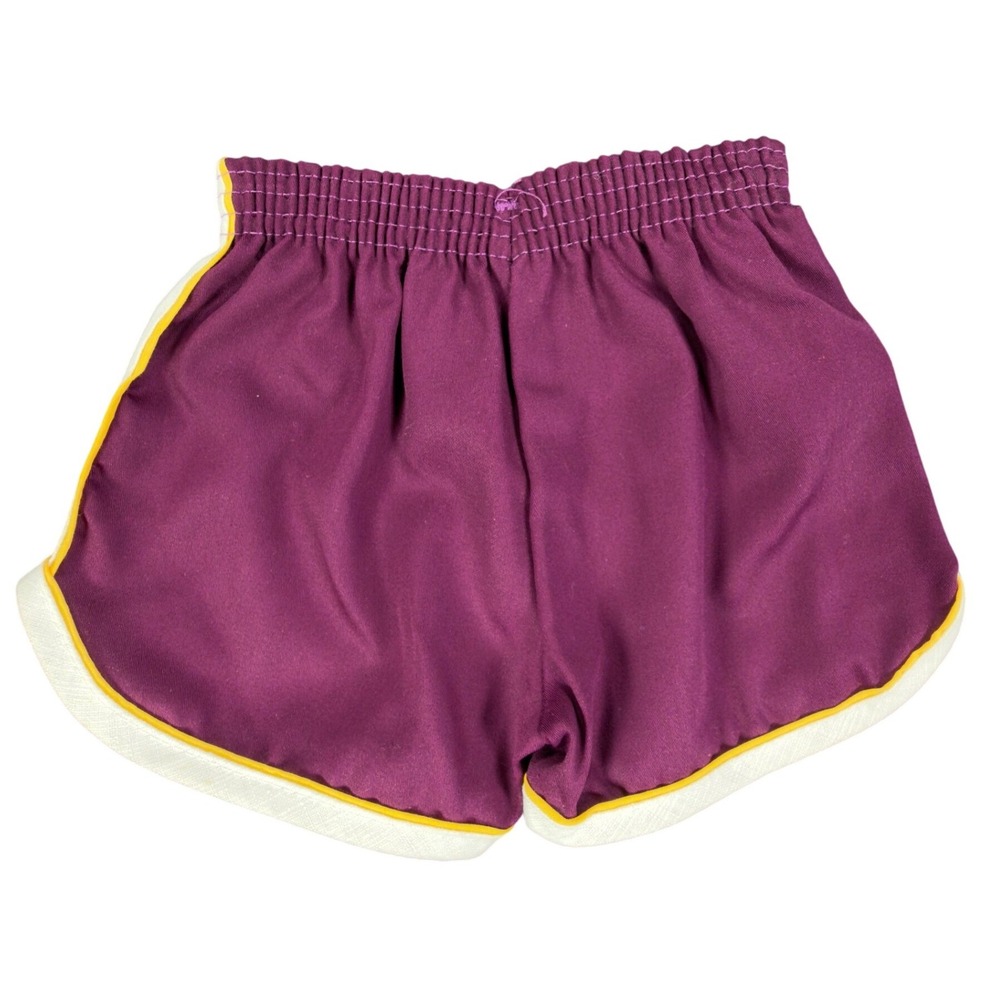 Vintage 80s Dolphin Shorts Baby 9 Months Purple Yellow White Retro Gym New